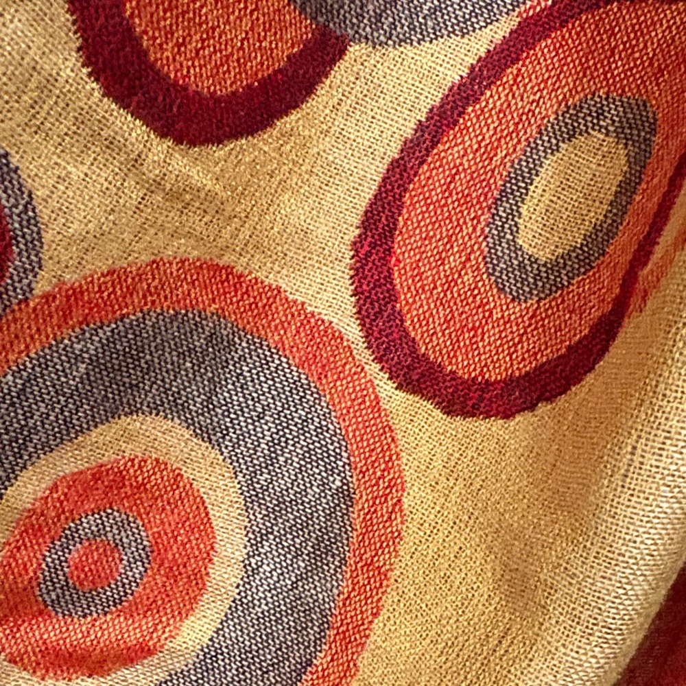 Pashmina Multicolor Circle Pattern Scarf - image 3